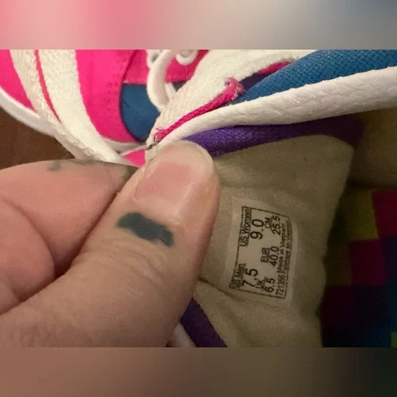 Vans Old Skool Neon Color-Block Skate Shoe M 7.5 W9 tennis shoes sneakers - Picture 7 of 8